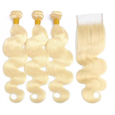 613 Blonde Body Wave Bundles with Closure