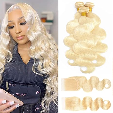 613 Blonde Body Wave Bundles with Closure