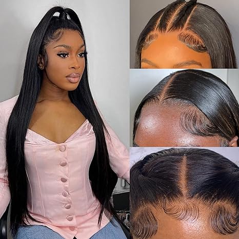 Brazilian Bone Straight Human Hair HD Transparent Lace Frontal Wig 32 30 i