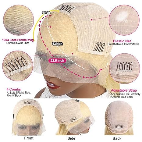 Blonde Bob Wig Human Hair Straight 613 Bob Wig Human Hair