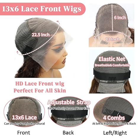 Deep Wave Lace Front Wigs Human Hair 13x6