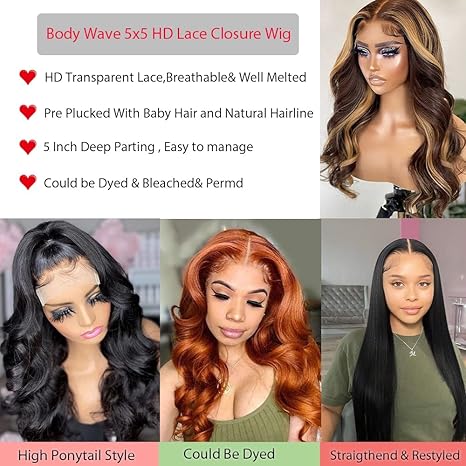 Body Wave Human Hair 5x5 Lace Frontal