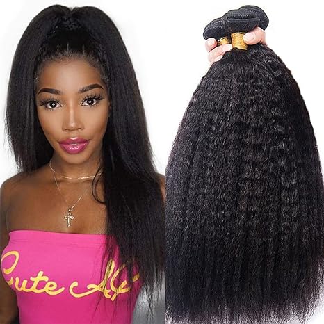Kinky Straight Human Hair 3 Bundles
