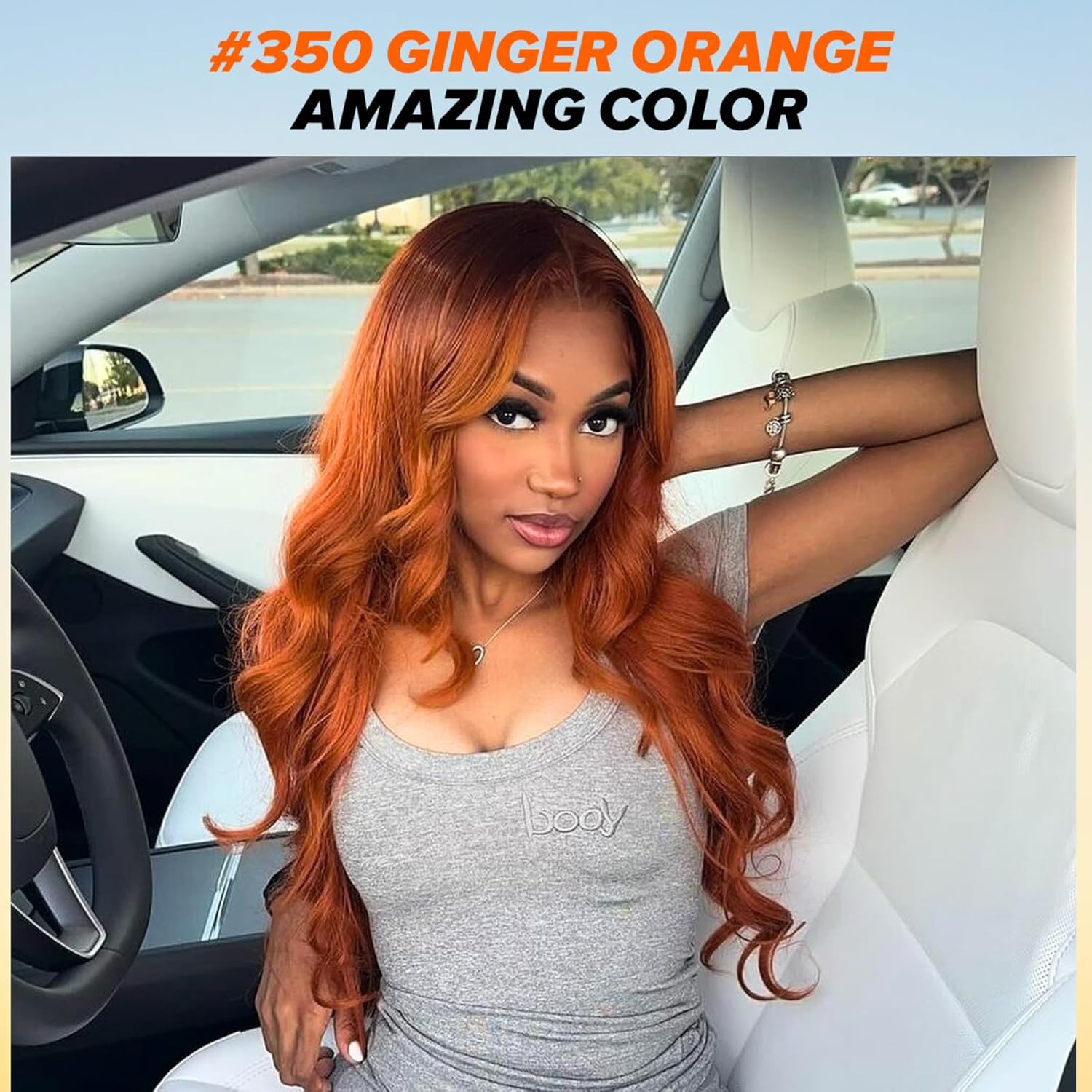 Body Wave Bundles with Closure Ginger Orange Human Hair
