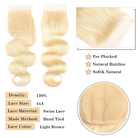 613 Blonde Body Wave Bundles with Closure