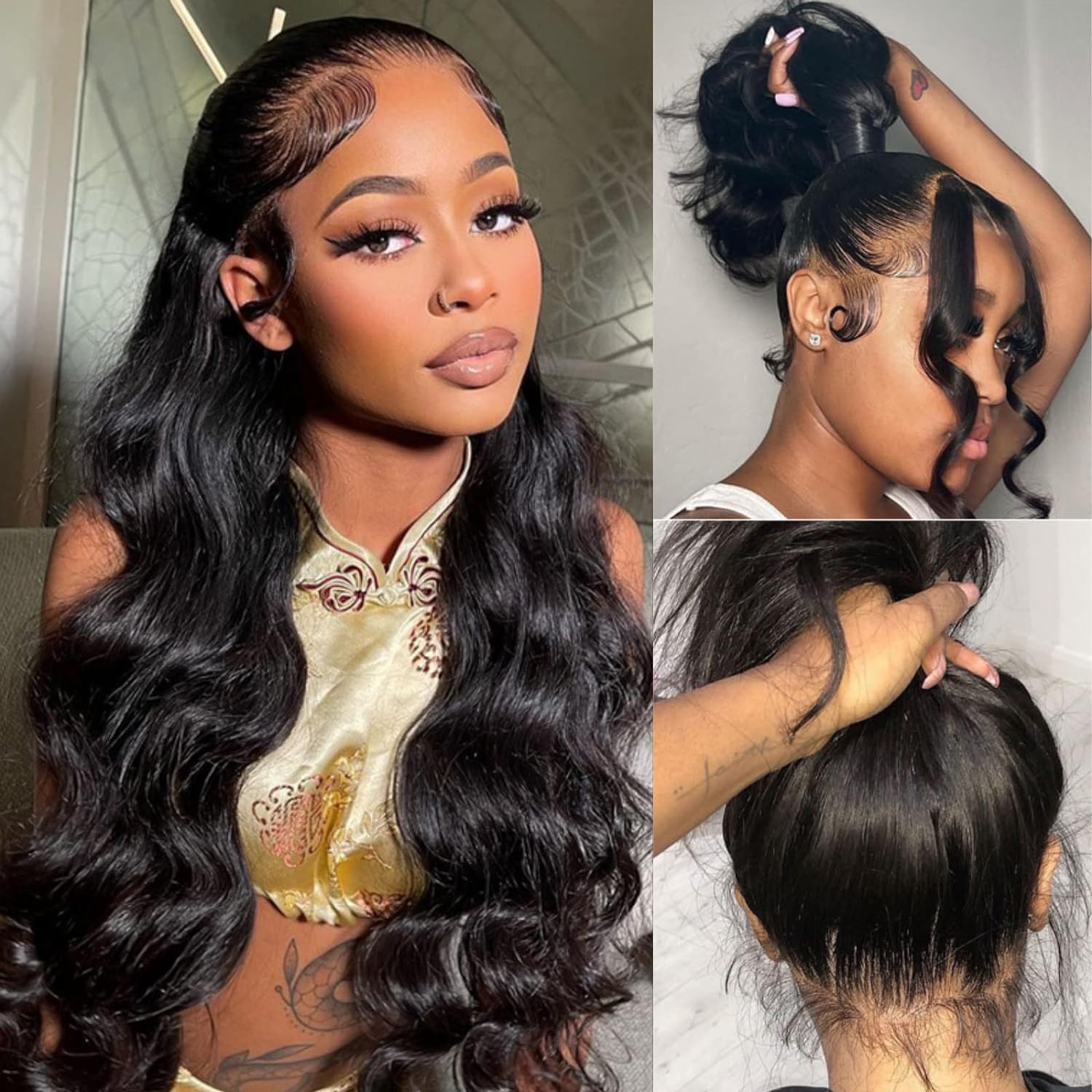 360 Lace Front Wigs Human Hair pre plucked Body Wave Transparent Lace Front Wig Human Hair 360 HD Full Lace Human Hair Wigs for Wome