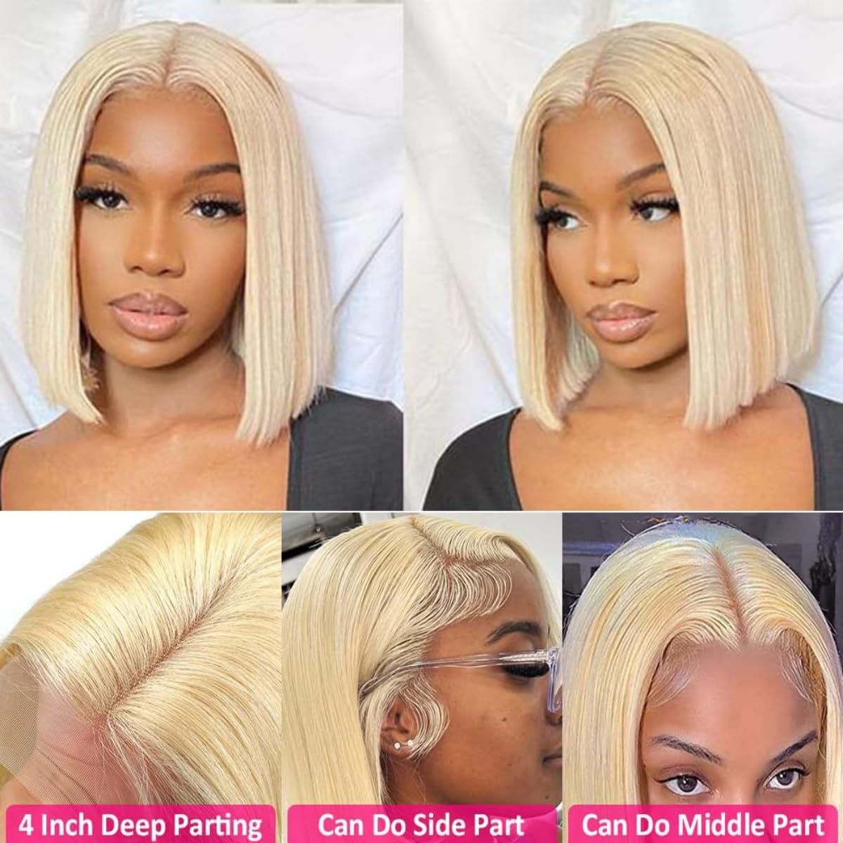 Blonde Bob Wig Human Hair Straight 613 Bob Wig Human Hair