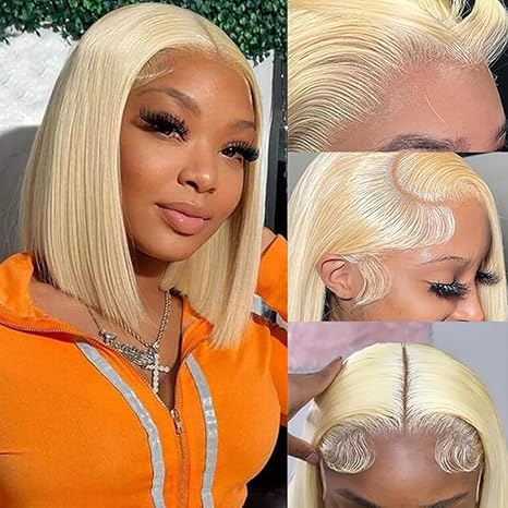 Blonde Bob Wig Human Hair Straight 613 Bob Wig Human Hair