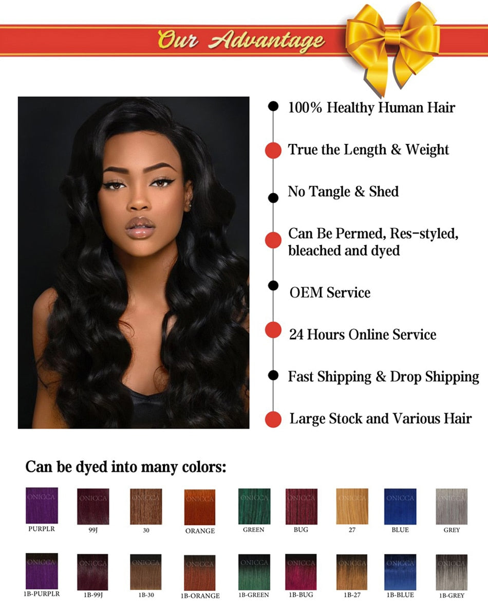 Ombre Brazilian Body Wave Human Hair Bundles With Closure