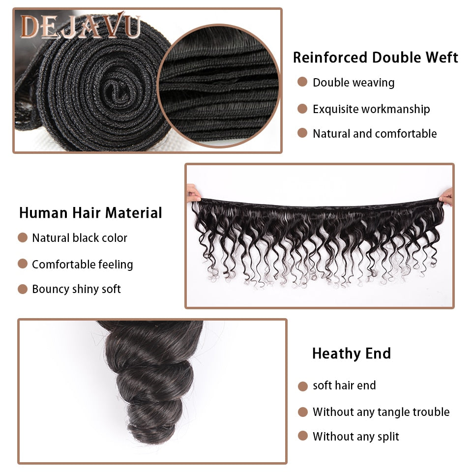 Loose Wave Non-Remy Human Hair Bundles Extension