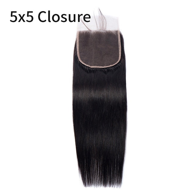 613 Peruvian Straight Remy 100% Human Hair Pre Plucked 2x6 6x6 5x5 4x4 Lace Closure 18-20 Inch