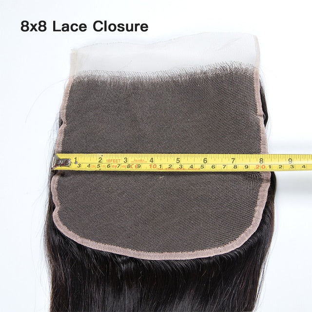 613 Peruvian Straight Remy 100% Human Hair Pre Plucked 2x6 6x6 5x5 4x4 Lace Closure 18-20 Inch