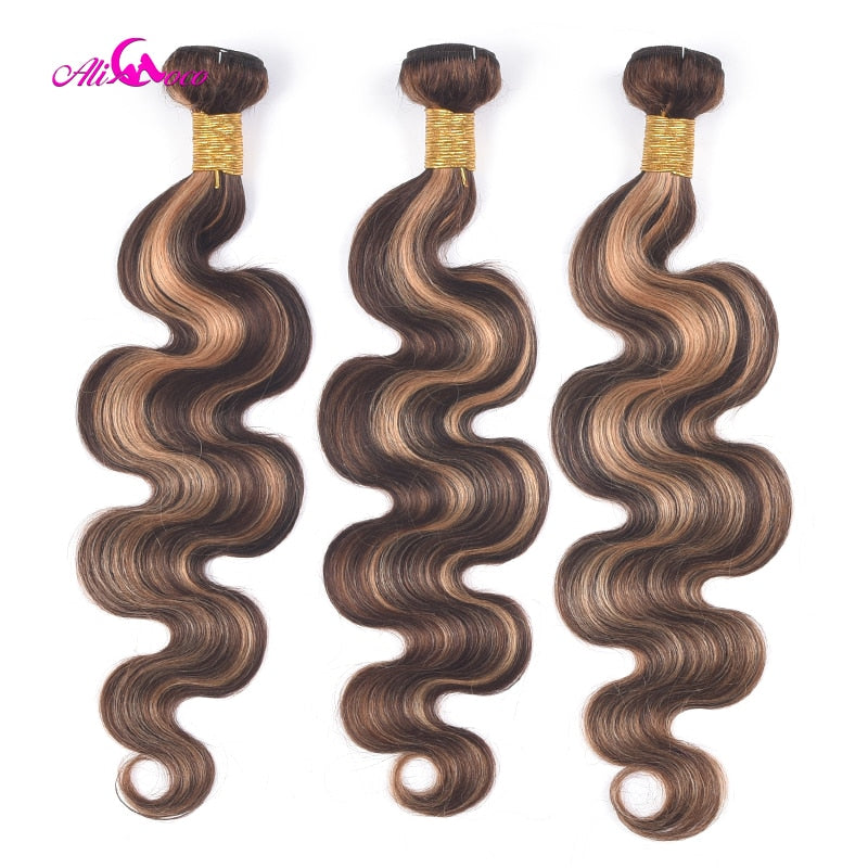 Highlight Brazilian Body Wave Ombre Remy Human Hair 5x5 Closure Bundles