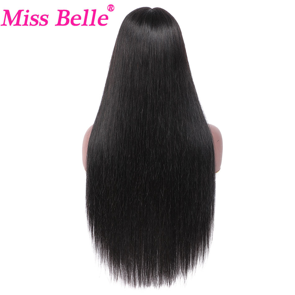 Brazilian Bone Straight Human Hair HD Transparent Lace Frontal Wig 32 30 inch