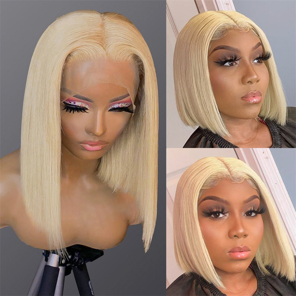 613 Blonde Brazilian Straight Human Hair Hd Glueless Transparent Full 13x4 Lace Frontal Wigs 30 Inch