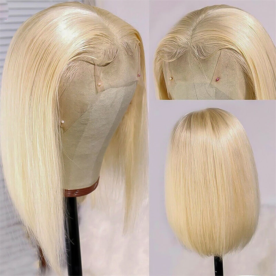 613 Blonde Brazilian Straight Human Hair Hd Glueless Transparent Full 13x4 Lace Frontal Wigs 30 Inch