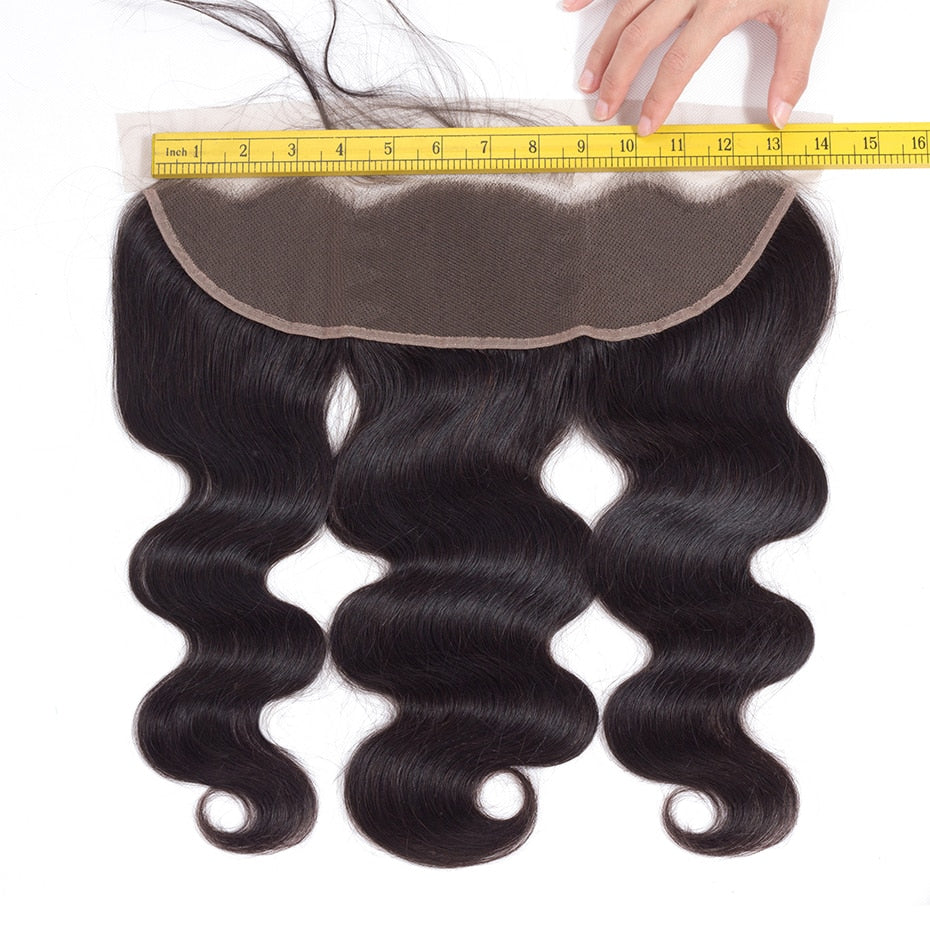 Peruvian Body Wave Pre Plucked Remy Human Hair 13x4 Lace Frontal Closure With Baby Hair