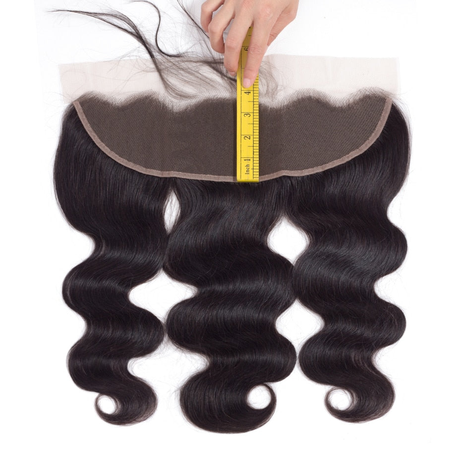 Peruvian Body Wave Pre Plucked Remy Human Hair 13x4 Lace Frontal Closure With Baby Hair