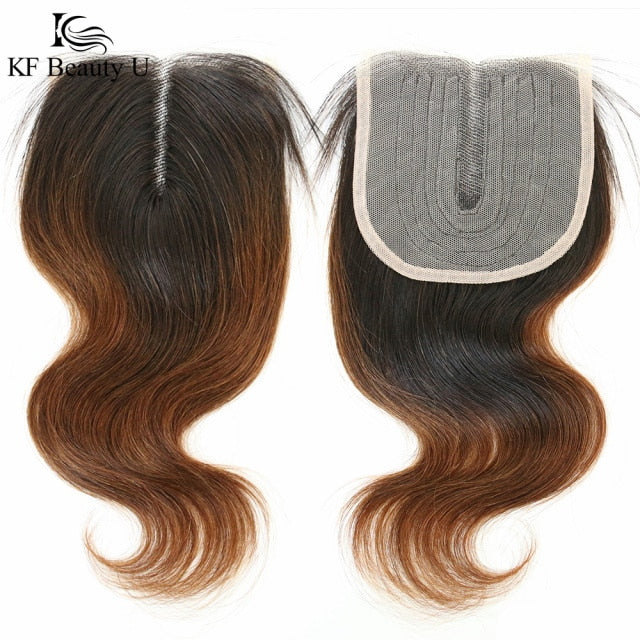 Brazilian Body Wave Human Hair T Part 13X4 4x4 Lace Frontal Closure