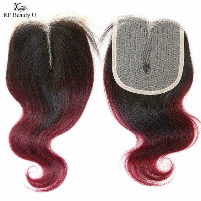 Brazilian Body Wave Human Hair T Part 13X4 4x4 Lace Frontal Closure