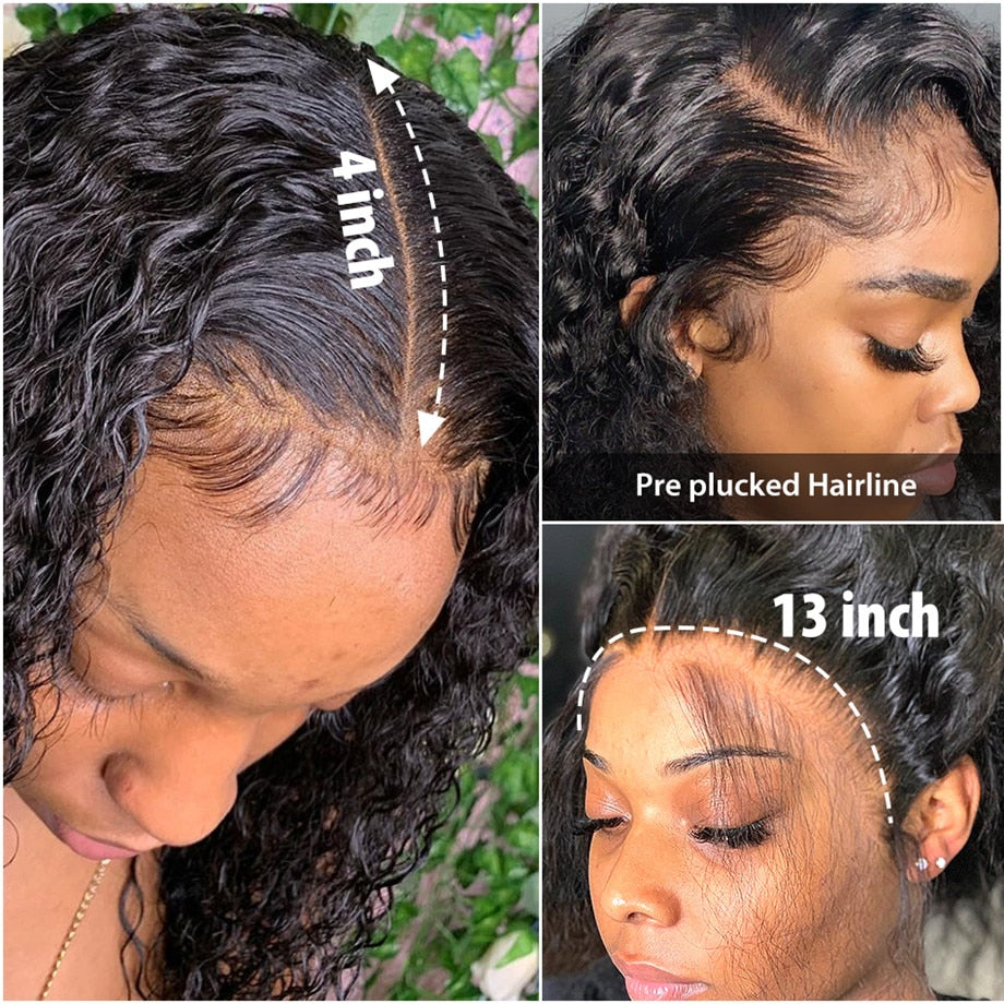 Brazilian Loose Wave Human Hair Full Hd 13x4 Lace Frontal Wigs 30 40 Inch