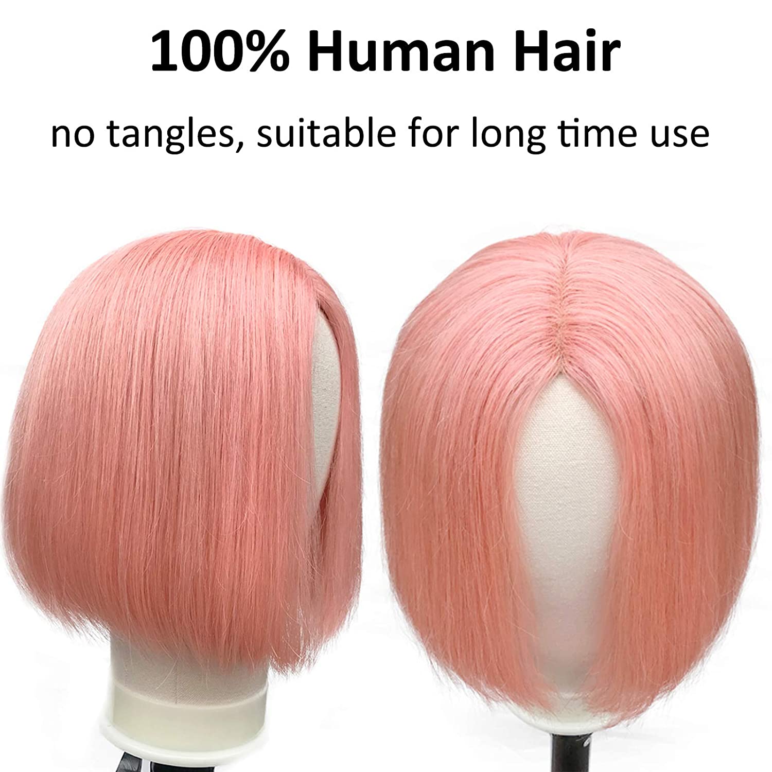 Blonde Straight Human Hair Full Glueless Bob Non Lace Front Wigs 180% Density