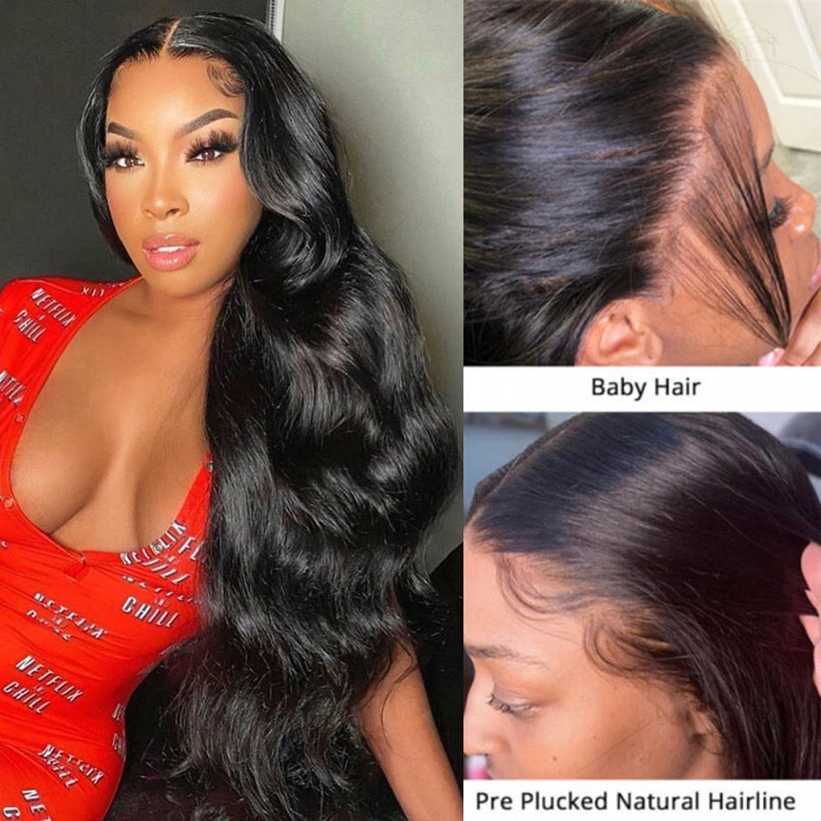 Brazilian Body Wave Human Hair 13x6/5x5 Lace Frontal Wigs 30 40 inch