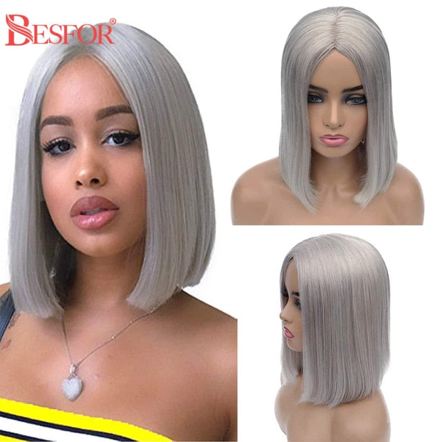 Blonde Straight Human Hair Full Glueless Bob Non Lace Front Wigs 180% Density