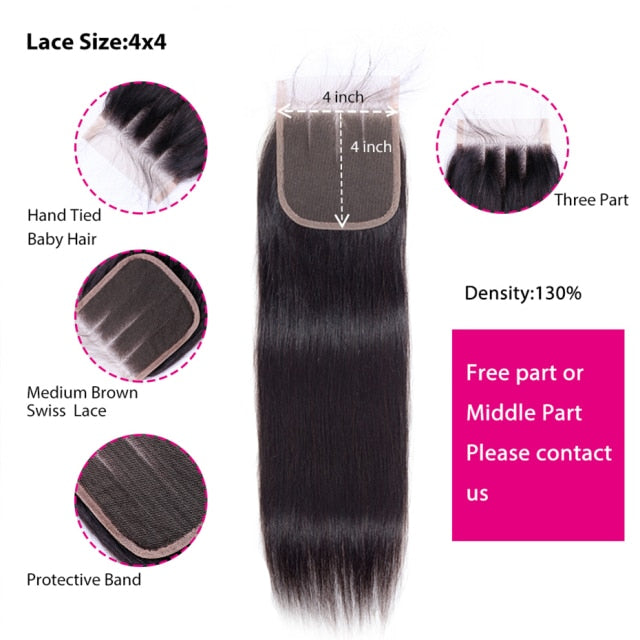 Peruvian Body Wave Pre Plucked Remy Human Hair 13x4 Lace Frontal Closure With Baby Hair