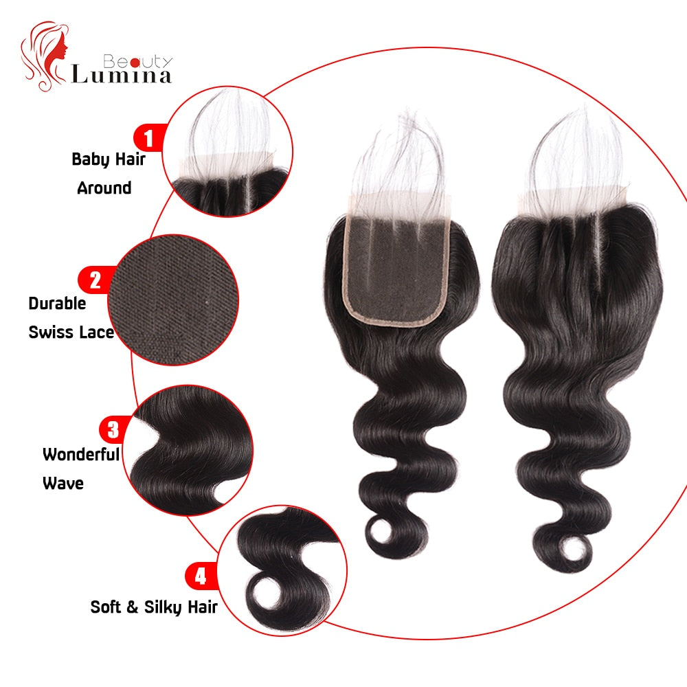 Malaysian Straight Hand Tied Human Hair 13x4 Transparent Pre Plucked Lace Frontal Closure